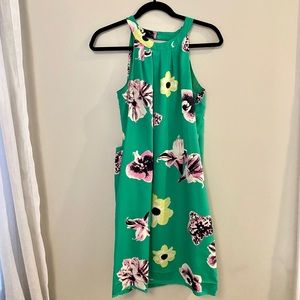 J. Crew Green Satin Dress